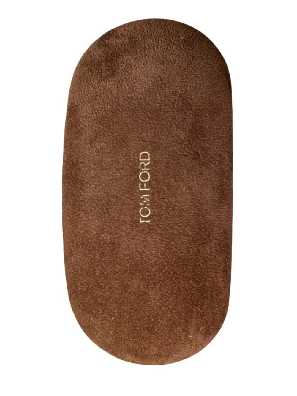 TOM FORD Brown Suede Hardshell Eyewear Sunglasses Case 6.5” Oval